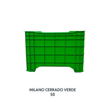 CONTENEDOR MILANO CERRADO VERDE, EUROPLAST