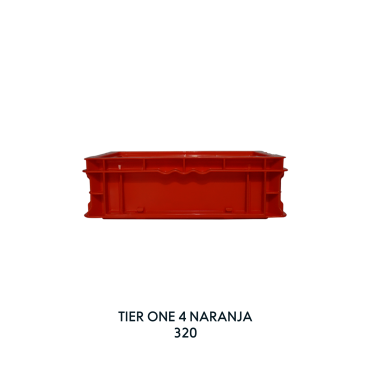 CAJA TIER ONE 23 X 14X 7 INCH (4) NARANJA, EUROPLAST