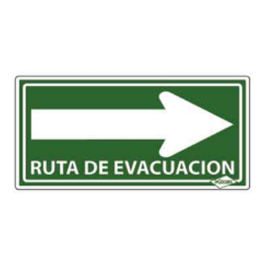 RUTA DE EVACUACION DERECHA 10X20CM, FANEX