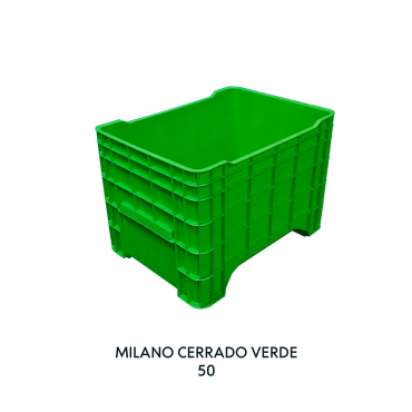 CONTENEDOR MILANO CERRADO VERDE, EUROPLAST