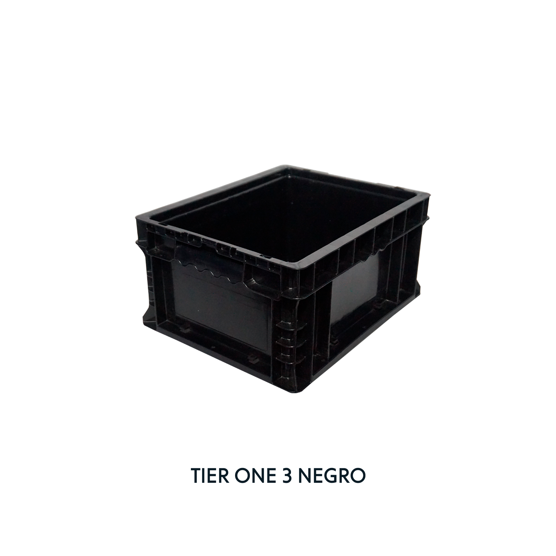 CAJA TIER ONE 14 X 11 X 7 INCH (3) NEGRA, EUROPLAST