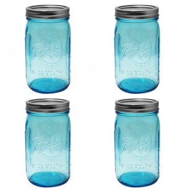 FRASCOS PARA ENVASE AZUL BALL 32oz (946 ml) BOCA ANCHA 4PK 