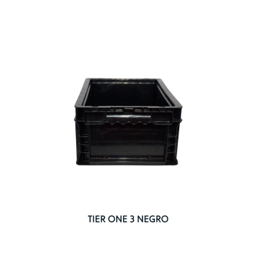 CAJA TIER ONE 14 X 11 X 7 INCH (3) NEGRA, EUROPLAST