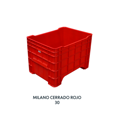 CONTENEDOR MILANO CERRADO ROJO, EUROPLAST