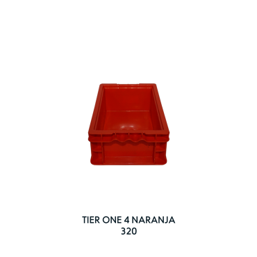 CAJA TIER ONE 23 X 14X 7 INCH (4) NARANJA, EUROPLAST