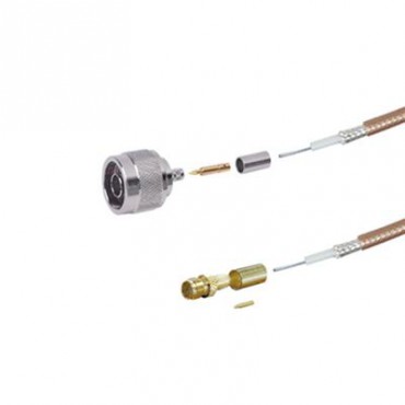 Cable de 60 cm tipo RG-142/U con conectores N Macho y SMA Hembra Inverso (Hasta 8 GHz)