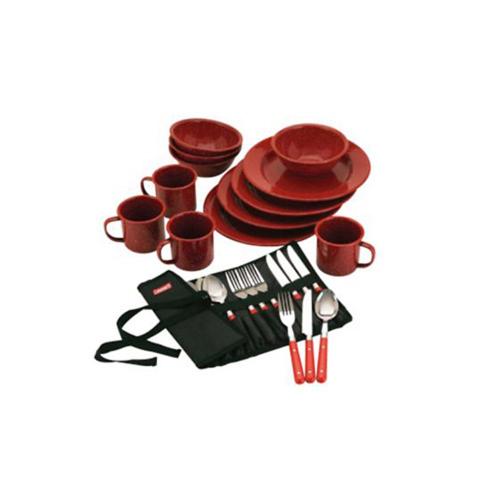 SET 24 PZS CUBIERTOS Y PLATOS, COLEMAN