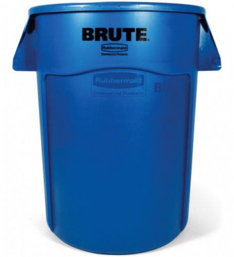 Contenedor redondo BRUTE sin tapa de 208 L, Bote para basura de plástico BRUTE