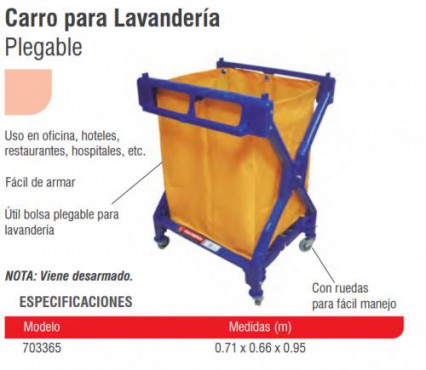 CARRO PARA LAVANDERIA PLEGABLE, PELDAÑOS