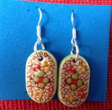 Aretes Flor elaborados en cerámica de alta temperatura